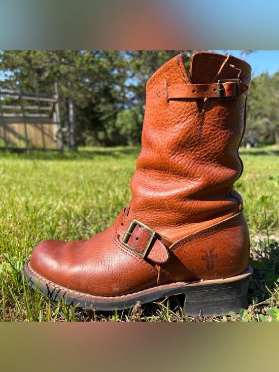 Frye Shoes - Frye Cognac Brown Harness Boots